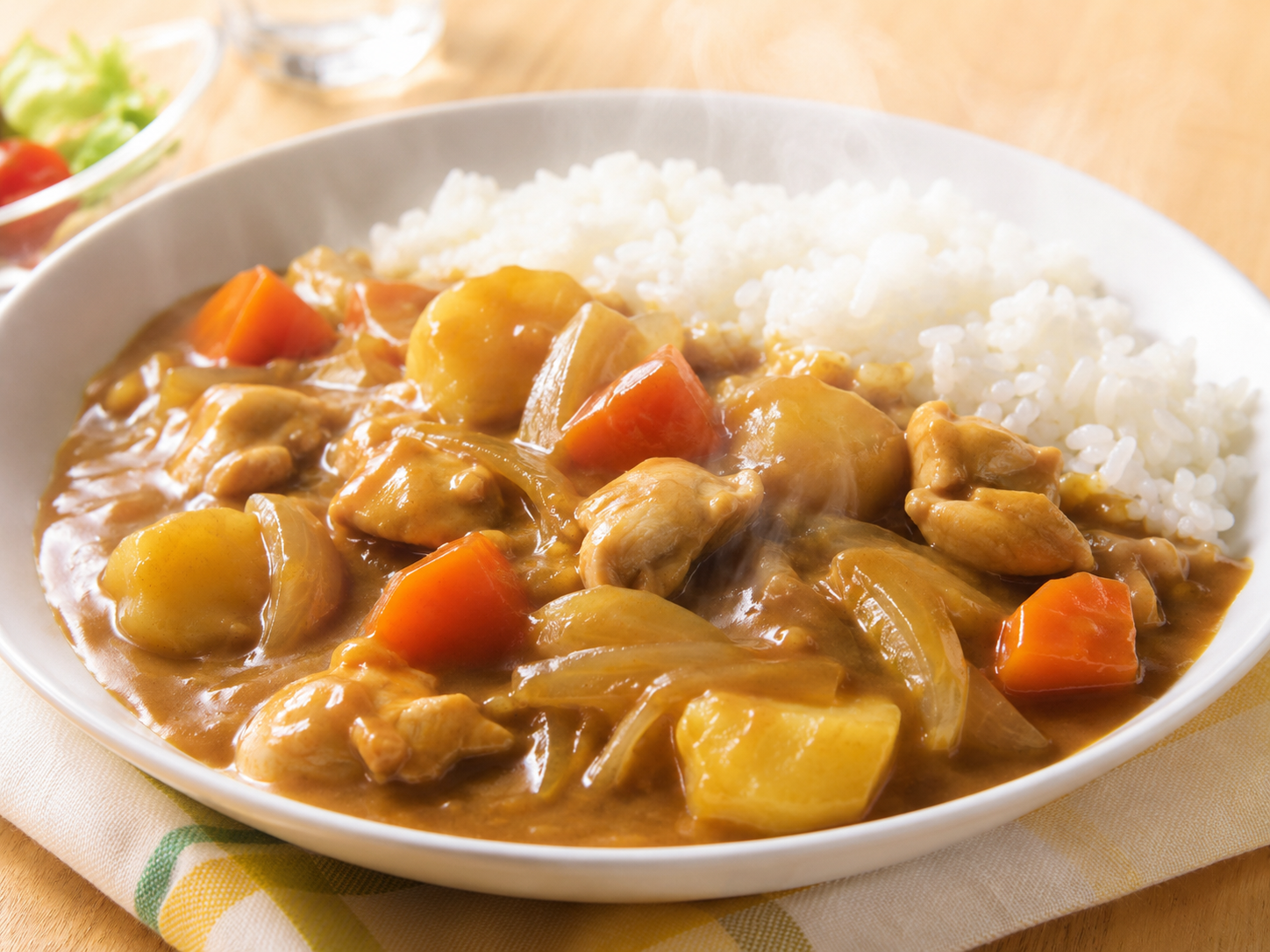 甘口カレーの盛り付け