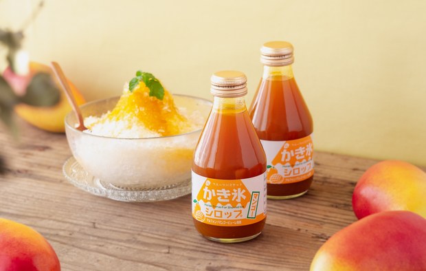 無添加シロップをかけたかき氷
